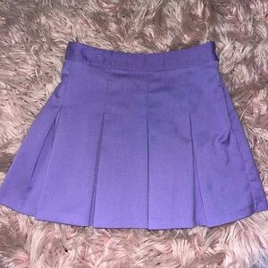 Purple pleated mini skirt
